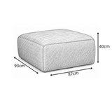 Hocker antraciet ecoleer - 98x88x43 cm - Jaylen