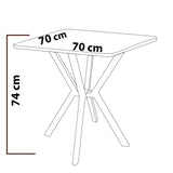 Elma eettafel zwart 70x70 cm Melamine gecoat houtcomposiet