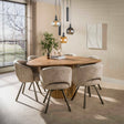 Eettafel - Eettafel driehoekig zandkleur mangohout Sue 150 cm - Dimehouse