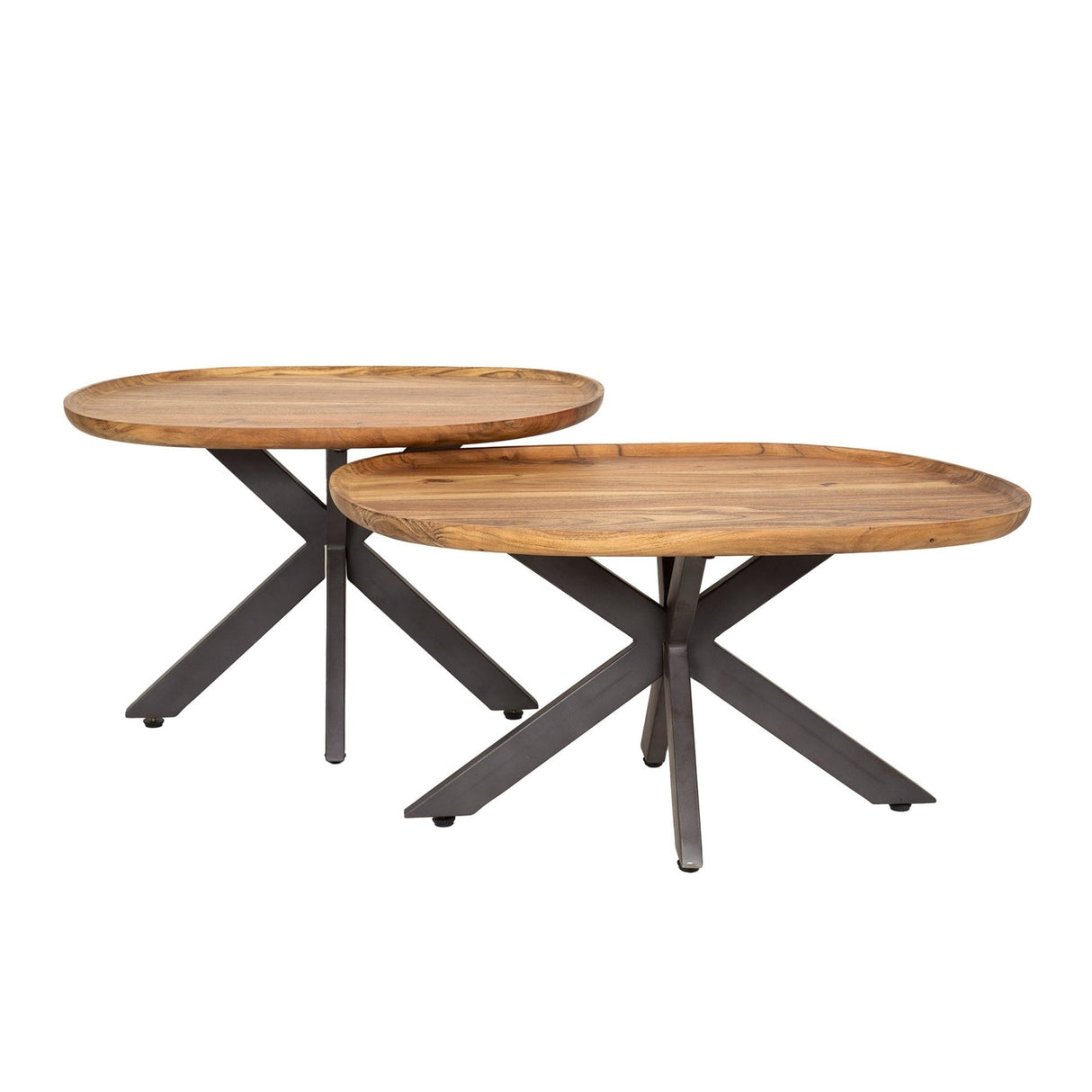 Luna Salontafel Set Ø70 & Ø48 Massief acacia