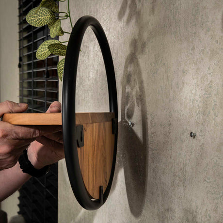 Wandplank Rond Ø35 Massief Acaciahout set van 3