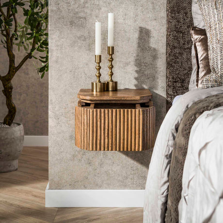 Zwevend Nachtkastje Mangohout Zand 1 Lade