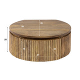 Mango nachtkastje rond 1 lade zand