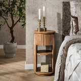 Nachtkastje Lio Rond Mangohout Zand 1 Lade