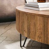 Ronde Salontafel Lio Mangohout Ø120 cm Zandkleur