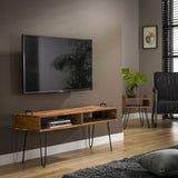 TV Meubel Aimée DH Interior Acacia LxBxH 115x41x20 Acaciahout Sfeerfoto schuin vooraanzicht