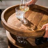 Bartrolley met wielen Lio mangohout zandkleur