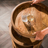 Bartrolley met wielen Lio mangohout zandkleur