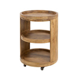 Bartrolley met wielen Lio mangohout zandkleur