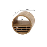 Round wall rack Jerome 1 drawer mango wood sand color