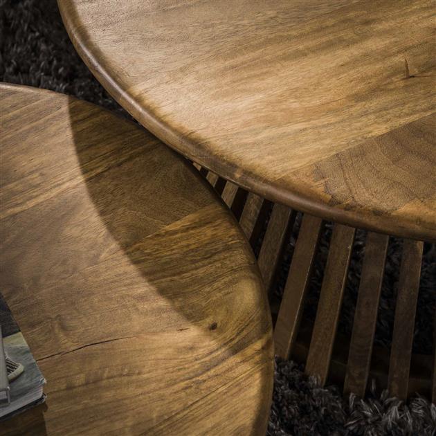 Salontafel Set Vera Rond Mangohout | Dimehouse