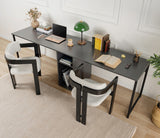 Studie bureau Twin Study Desk 240x60 cm Antraciet en zwart Anthracite Black Melamine