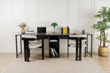 Studie bureau Twin Study Desk 240x60 cm Antraciet en zwart Anthracite Black Melamine