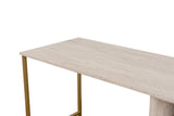 Studiebureau Twin Study Desk Travertine Gold 240x60 cm Melamine