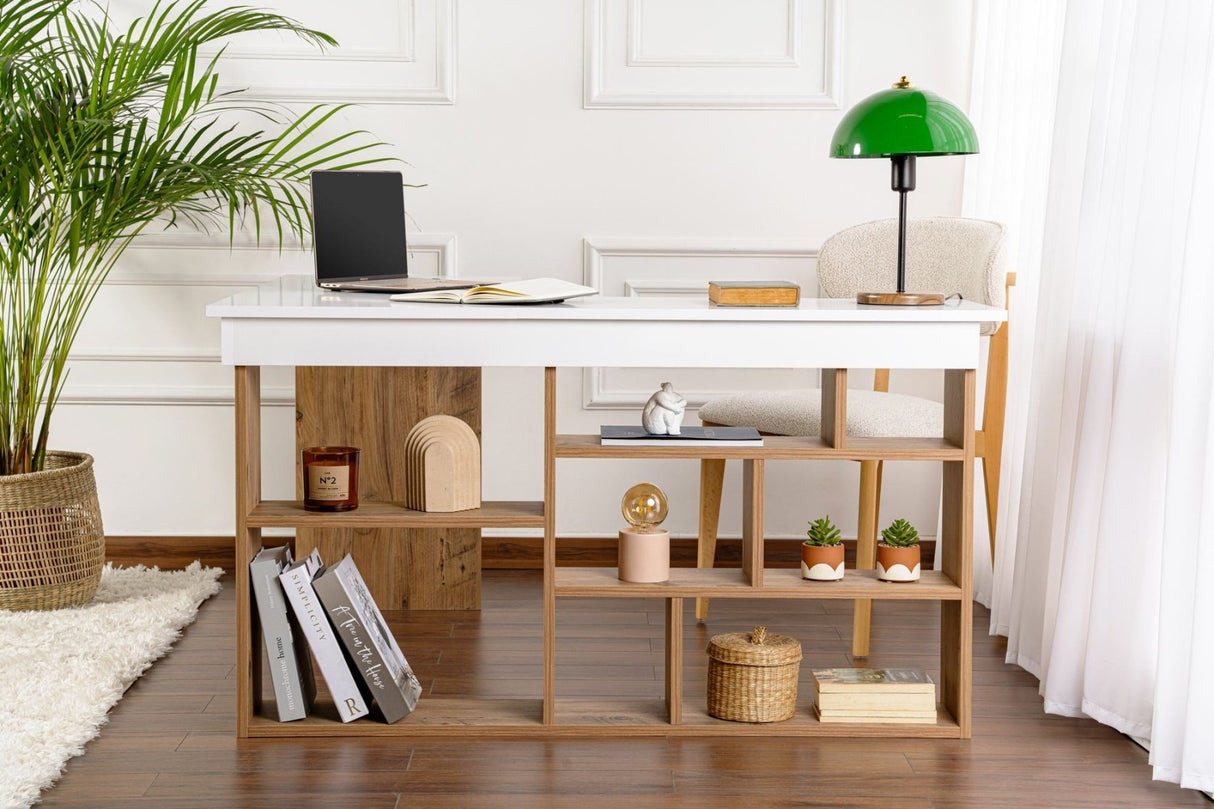 Vesper Studie bureau 130x120 cm wit dennenhout White Atlantic Pine Melamine