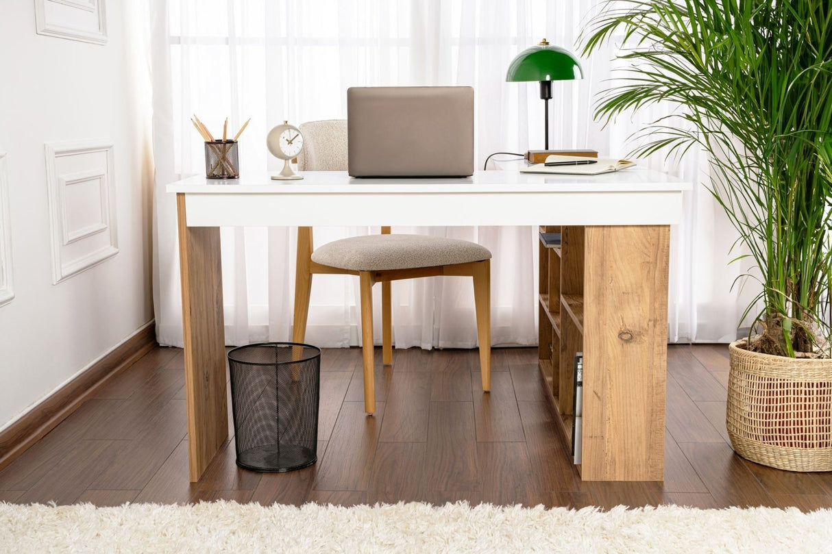 Vesper Studie bureau 130x120 cm wit dennenhout White Atlantic Pine Melamine