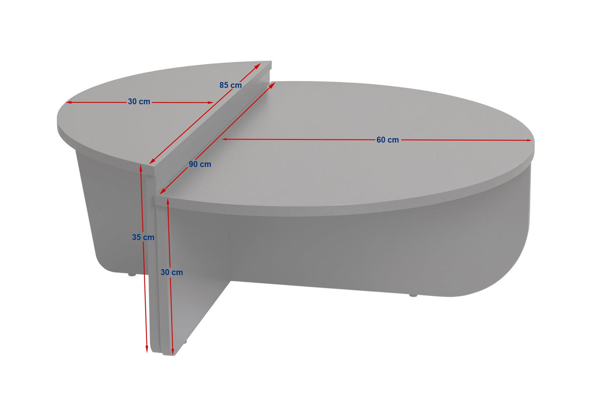 Salontafel Rond 85 cm Naturel Walnoot Melamine Orin