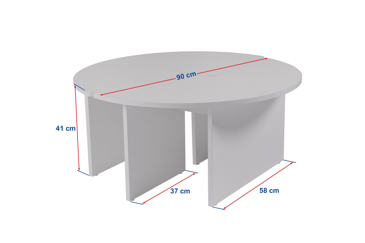 Ronde Salontafel Moari Eikenhout Melamine 90 cm