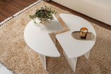 Ronde Salontafel Moari Houtlook Wit Melamine 90 cm