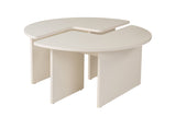 Ronde Salontafel Moari Houtlook Wit Melamine 90 cm