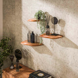 Nordic Set van 3 Wandplanken Organic - Massief Acaciahout