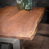 Industriële Bartafel Aberdeen Acaciahout Boomstamvorm 147x80