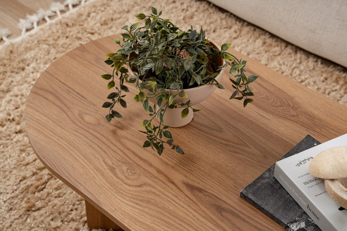 Ovale Salontafel Houtlook - 120x60