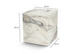 Moderne Bijzettafel Kuub Vierkant Marmerlook - 45x45x50 cm