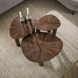 Salontafel set van 3 Myla Driehoekig Teakhout Bruin