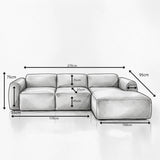 Banken-Hoekbank taupe chenille stof - 292x170 cm - Shane - rechts-Dimehouse