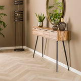 Bosco Haltafel Massief Teak Verweerd 120x30x76 cm