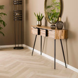 Bosco Haltafel Massief Teak Verweerd 120x30x76 cm