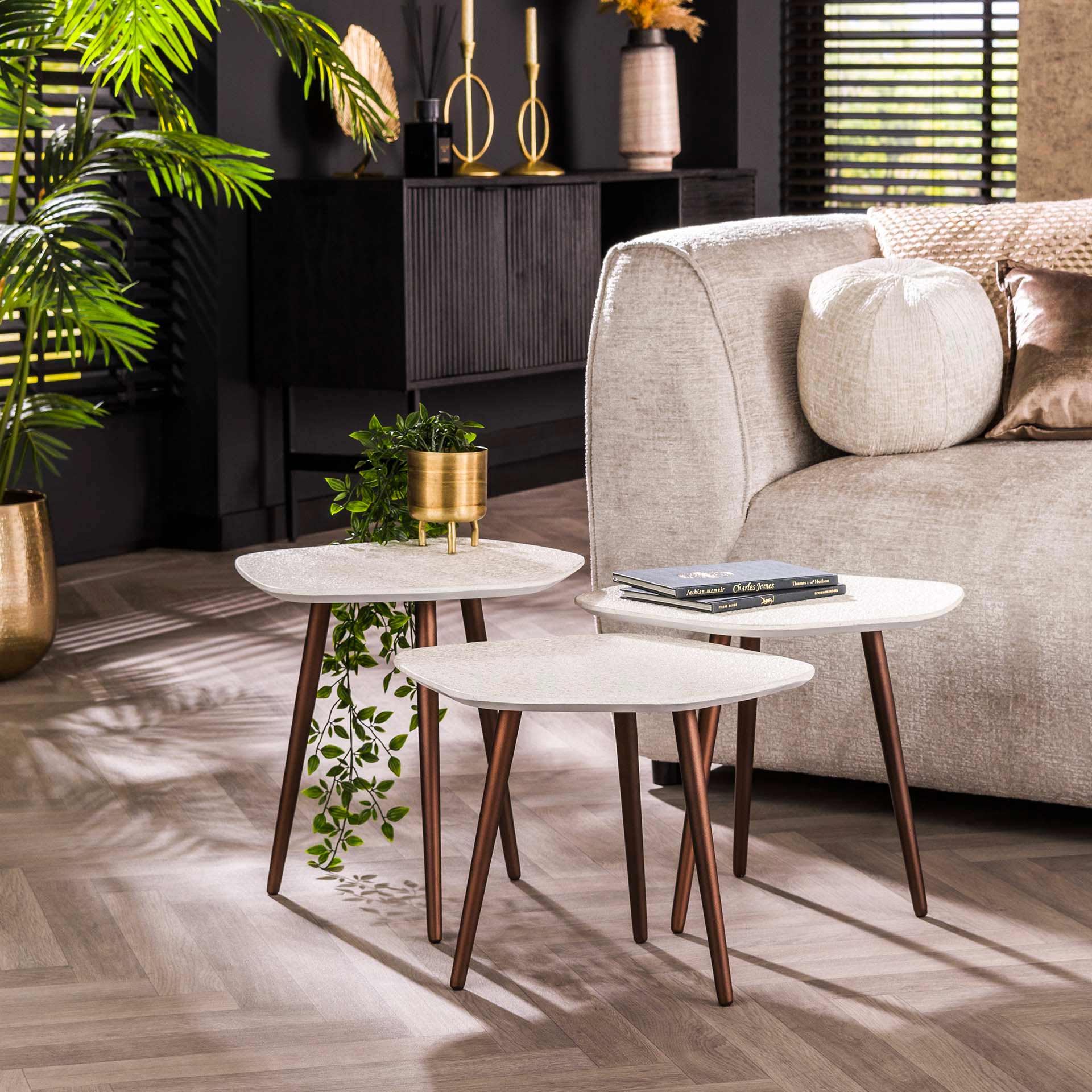 Vicco Salontafel Elias, 70x34cm, Antraciet