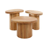 Ronde salontafel set van 3 Adam robuust acaciahout