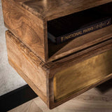 Solano Nachtkastje 1 lade Mangohout Zand met brass knop