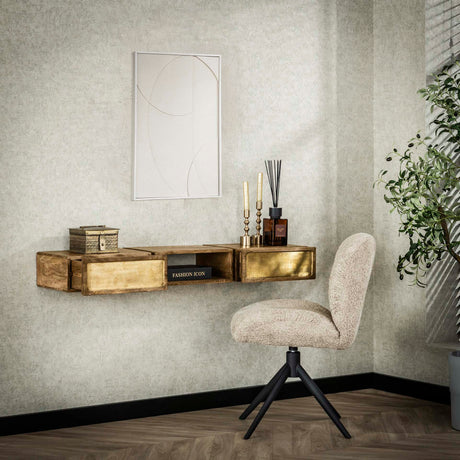 Mira Hangende Kaptafel Mango Zand Brass 123 cm