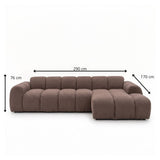 Banken-Hoekbank met lounge zacht bruin bouclé stof - strepen - rechts - Brix-Dimehouse