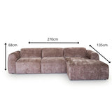 Banken-Hoekbank taupe chenille stof - 292x170 cm - Shane - rechts-Dimehouse