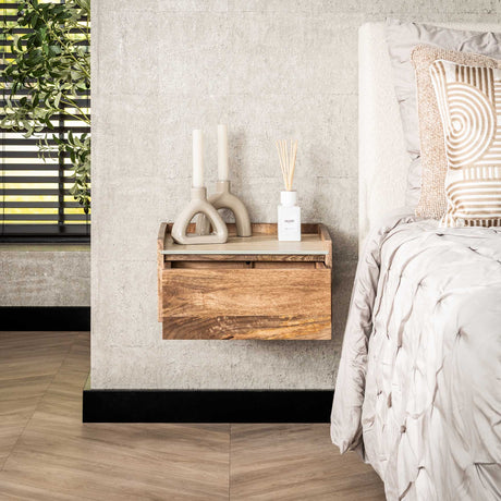 Orto Hangend Nachtkastje 1 Lade Mangohout Keramiek