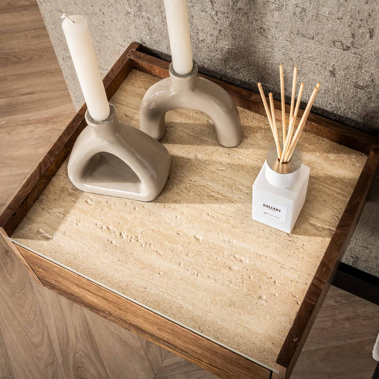 Orto Hangend Nachtkastje 1 Lade Mangohout Keramiek