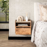 Orto Hangend Nachtkastje 1 Lade 1 Vak Mangohout Keramiek