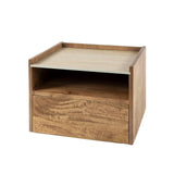 Orto Hangend Nachtkastje 1 Lade 1 Vak Mangohout Keramiek