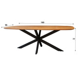 Dining table Laurie Danish oval acacia wood 180 cm