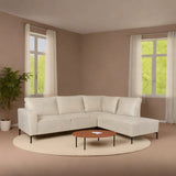 Hoekbank Yara met chaise longue rechts chenille beige