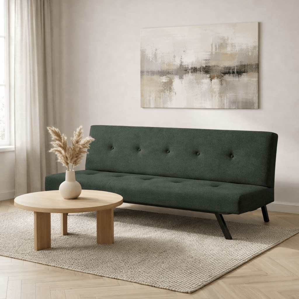 Slaapbank Groen Stof 3-Zits - 180 cm - Zonder armleuningen - Zoly ...