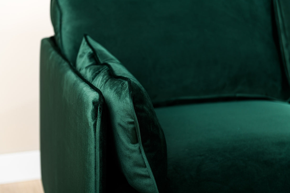 Bank Peppin DH Interior Groen LxBxH 178x93x70 Velvet Sfeerfoto detail