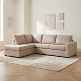 3-zits hoekbank Cooper stof beige sfeerfoto in modern interieur