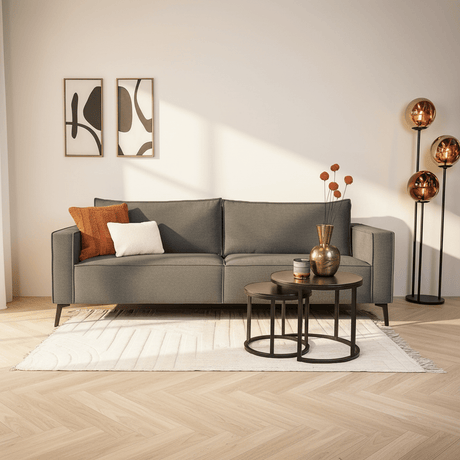 3-zits losse dikke rugkussens antraciet chenille Yara