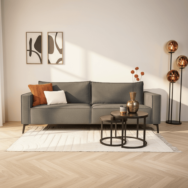 3-zits losse dikke rugkussens antraciet chenille Yara