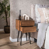 Nachtkastje Lio Acacia Drift Brown 2 Lades